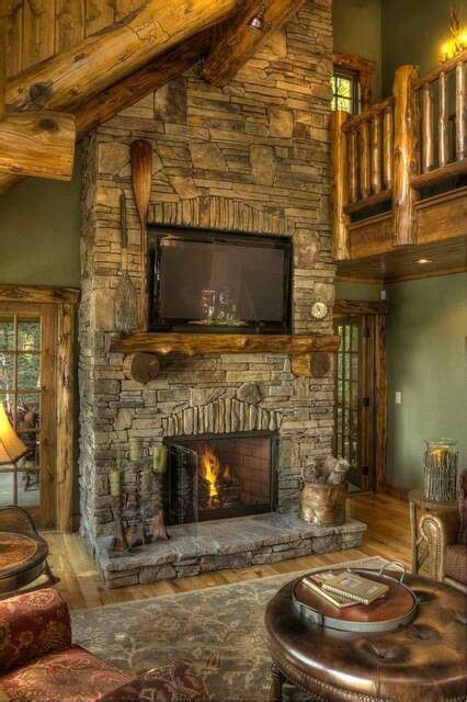 Log Cabin Stone Fireplace Photos – Mriya.net