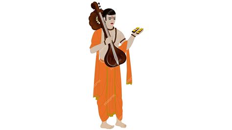 Premium Vector | GOD'S MESSENGER NARAD MUNI JI BHAKT OF SRI NARAYANA