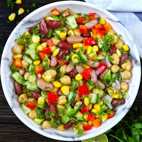 Mixed Beans Salad is a colorful, wholesome, gluten-free Mexican style ...