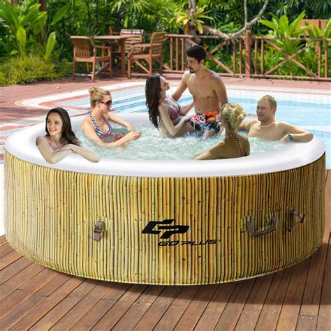 6 Person Inflatable Hot Tub Outdoor Jets Portable Heated Bubble Massage ...