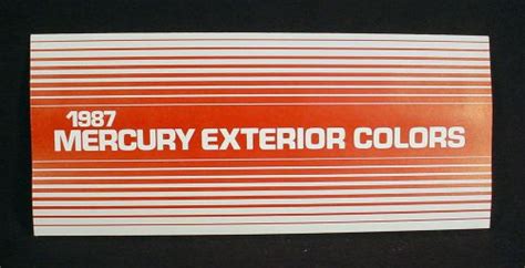 Buy 1987 MERCURY PAINT COLOR CHIP BROCHURE - ORIGINAL in Mountain Top ...