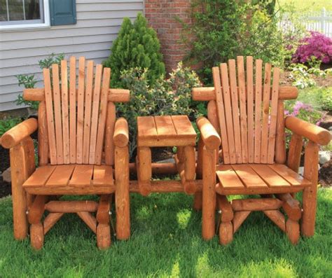 Cedar Log Outdoor Furniture made by the Amish