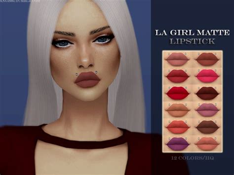 LA Girl Matte Lipstick • base game ️ • 12 colors ️ • HQ texture ️ ...