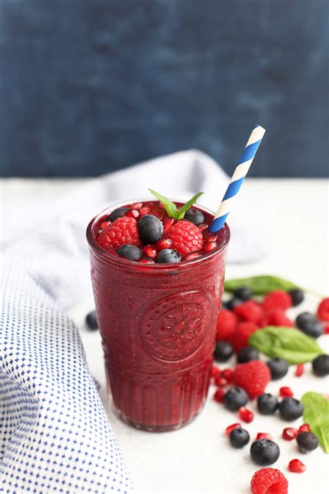 Superfood Blueberry Pomegranate Smoothie • One Lovely Life