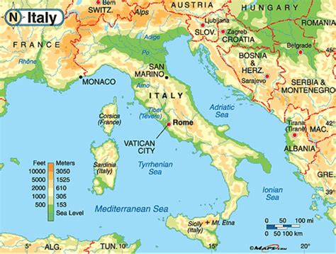 Rome geography map - Map of Rome geography (Lazio - Italy)