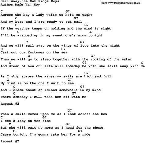 Country Music:Sail Away-The Oak Ridge Boys Lyrics and Chords