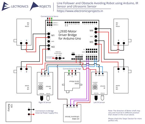 Line Follower and Obstacle Avoiding Robot using Arduino, IR Sensor and Ultrasonic Sensor ...