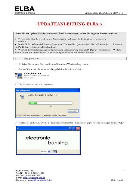 UPDATEANLEITUNG ELBA 5 - Raiffeisen