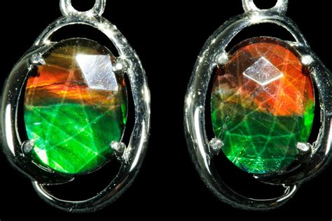 Gorgeous Ammolite Earrings with Sterling Silver (#181176) For Sale ...