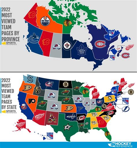 The most viewed team pages on Hockey Reference in... - Maps on the Web