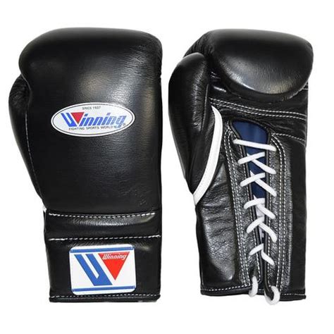 WINNING USA LACE-UP BOXING GLOVES - BLACK BWS GYM