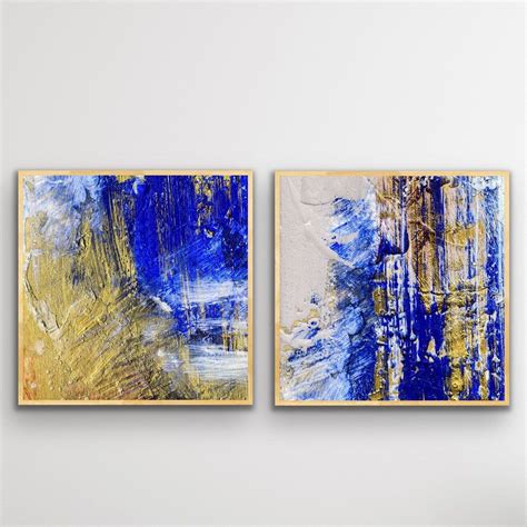 Royal Blue Gold Set of 2 Large Textured Digital Prints | Etsy | Modern art prints, Abstract wall ...