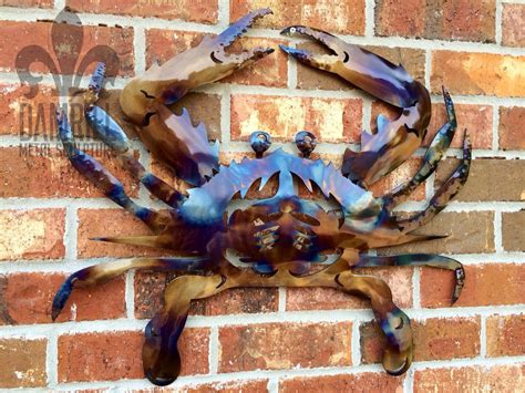 Metal Blue Crab Wall Art Crustacean Seafood | Steel wall art, Crab art, Metal wall art
