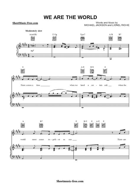 We Are The World Sheet Music PDF | PDF