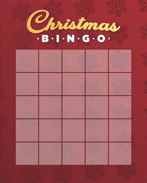 Free Printable Christmas Bingo Cards Blank Template