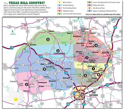 Texas Hill Country Map With Cities & Regions · Hill-Country-Visitor - Lakeway Texas Map ...