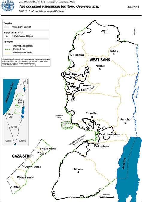 Overview map of the occupied Palestinian territory as depicted by the ...