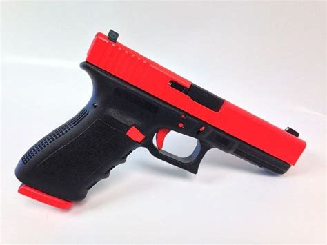 This is a Glock 21 SF 45ACP that has been coated in electric cherry red! Purchase yours today ...