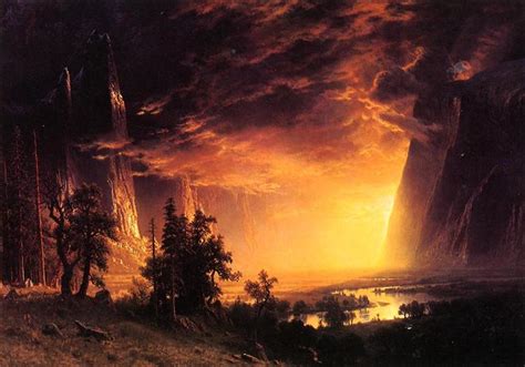 Sunset in the Yosemite Valley, 1869 - Albert Bierstadt - WikiArt.org