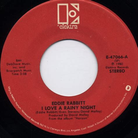 Eddie Rabbitt - I Love A Rainy Night (Vinyl, 7", 45 RPM, Single, Stereo) | Discogs