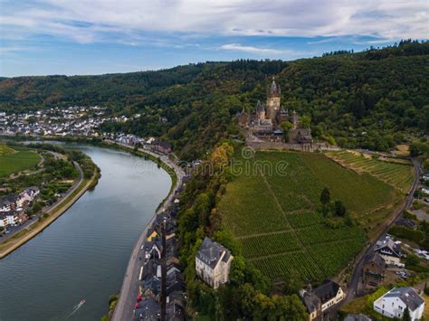 Aerial View of Cochem Castle and Moselle River. Germany in the Summer Stock Image - Image of ...