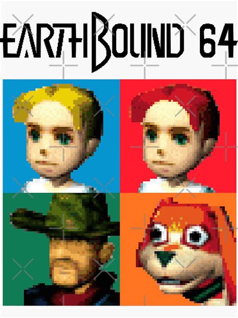 "EarthBound 64 characters color" Sticker for Sale by RichardsClaudia ...