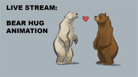 Cute Animated Bear Hug - Draw-vip