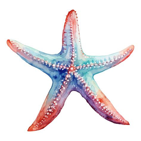 Starfish watercolor, sea animals Watercolor Painting, generative ai ...