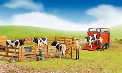 Toy cattle trucks and trailers for hauling cows and bulls - Toy Farmers