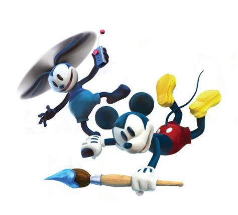 Mickey and Oswald flying. Epic Mickey 2 art | Epic mickey, Mickey mouse ...