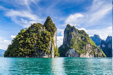 island, Limestone, Sea, Turquoise, Water, Tropical, Thailand, Clouds ...