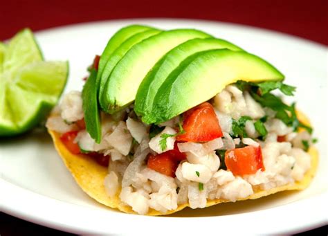 Receta de tostadas de ceviche de pescado - Recetas Mexicanas - Comida Mexicana