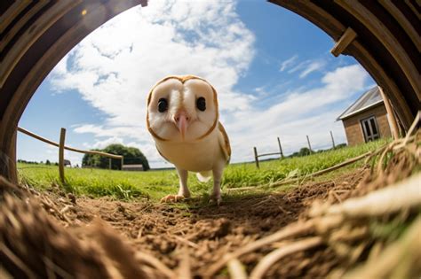 Premium AI Image | a barn owl is looking at the camera