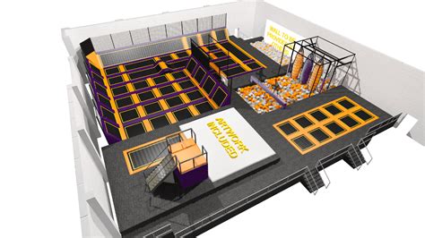 Trampoline Park 929m Sq With Multiple Agility Activities