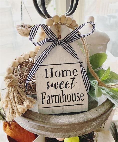 Home Sweet Farmhouse / Wood Tags / Farmhouse Signs / Tiered Tray Decor ...