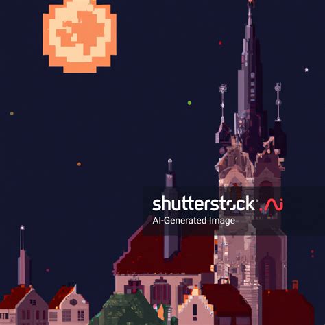 Medieval Town Church Midnight Moon Night AI-generated image 2365871223 ...