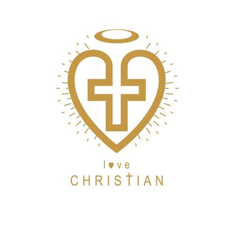 Premium Vector | Love of god conceptual symbol combined with christian cross and heart, vector ...