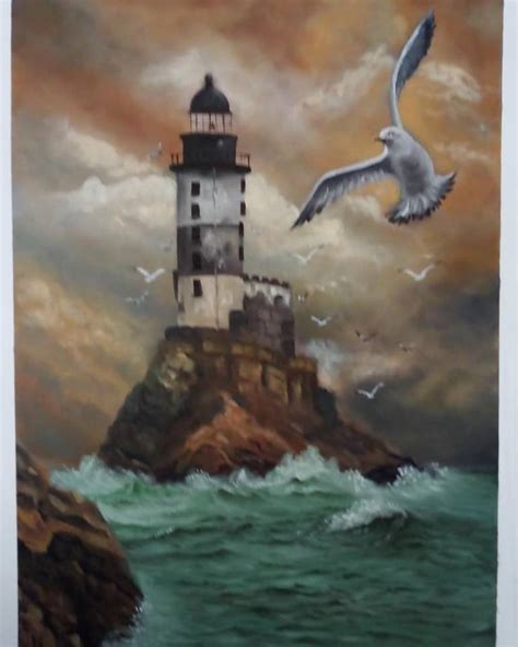 The Lighthouse Painting by Han Art | Saatchi Art