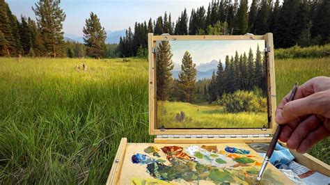 Oil Painting Outdoors - A Hazy Plein Air Day in the Mountains - YouTube