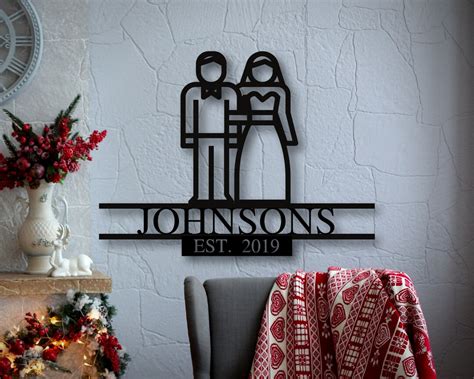 Personalized Metal Wedding Sign, Custom Front Porch Wedding Sign ...