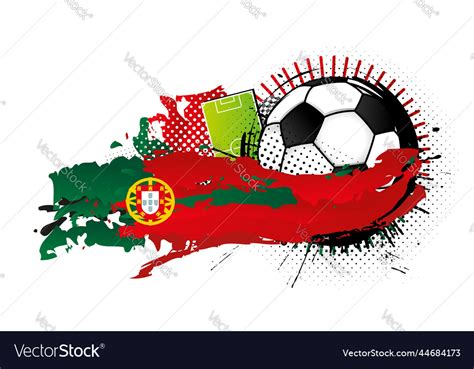 Soccer ball with spots forming the portugal flag Vector Image