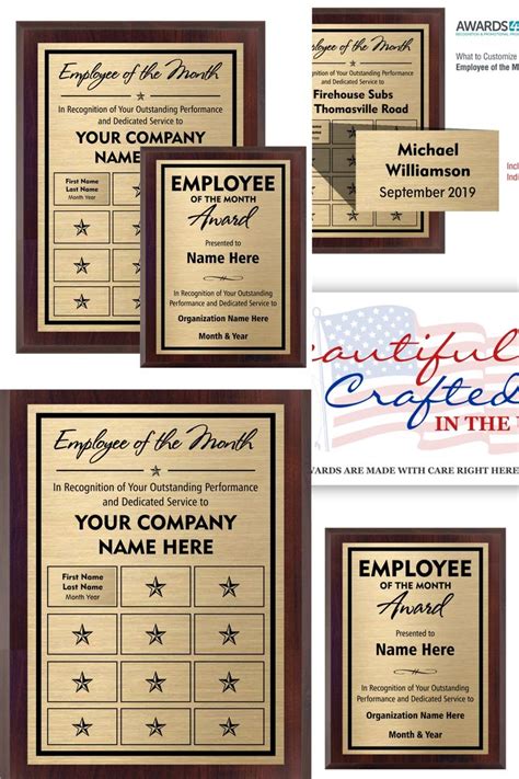 Employee of The Month Award Plaques - Perpetual and Individual Recipient - Customize Now ...