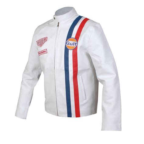 Steve McQueen Grand Prix Gulf Leather Jacket | Le mans in France