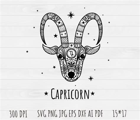 Capricorn Outline SVG, Capricorn clip art, Outline, SVG File | Inspire Uplift