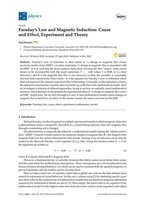 (PDF) Faraday’s Law and Magnetic Induction: Cause and Effect ...