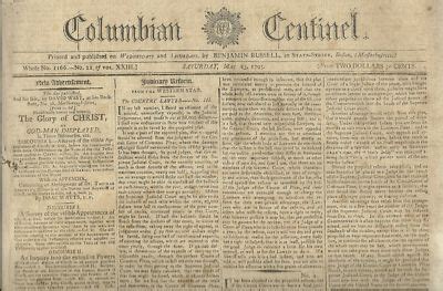 Early American newspaper COLUMBIAN CENTINEL 1795 -- Antique Price Guide Details Page