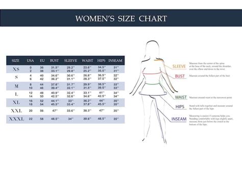 Woman's Clothing Size Conversion Chart (Pants, Shirts & Jackets ...