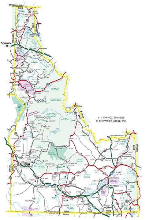 Idaho Map - ToursMaps.com