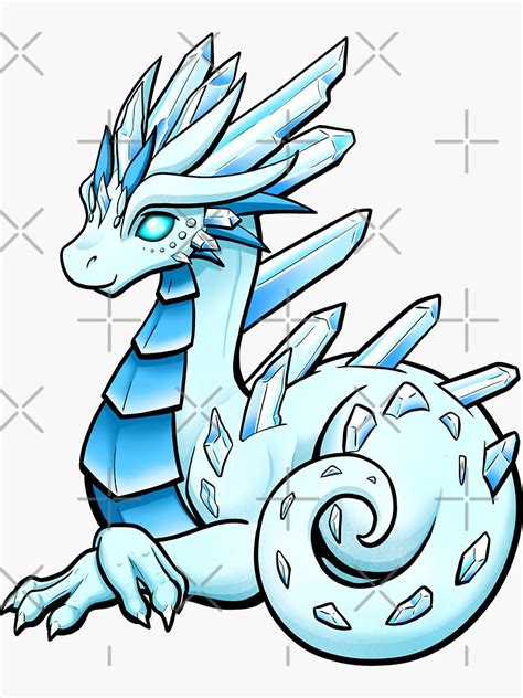 "Ice Crystal Dragon" Sticker for Sale by bgolins | Redbubble