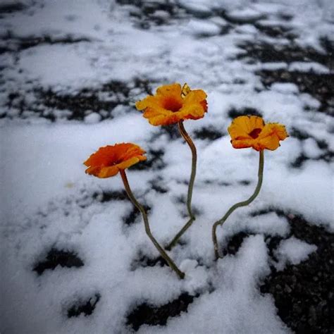 flowers in a snowy cold of Antarctica full of putrefaction and a... - Arthub.ai